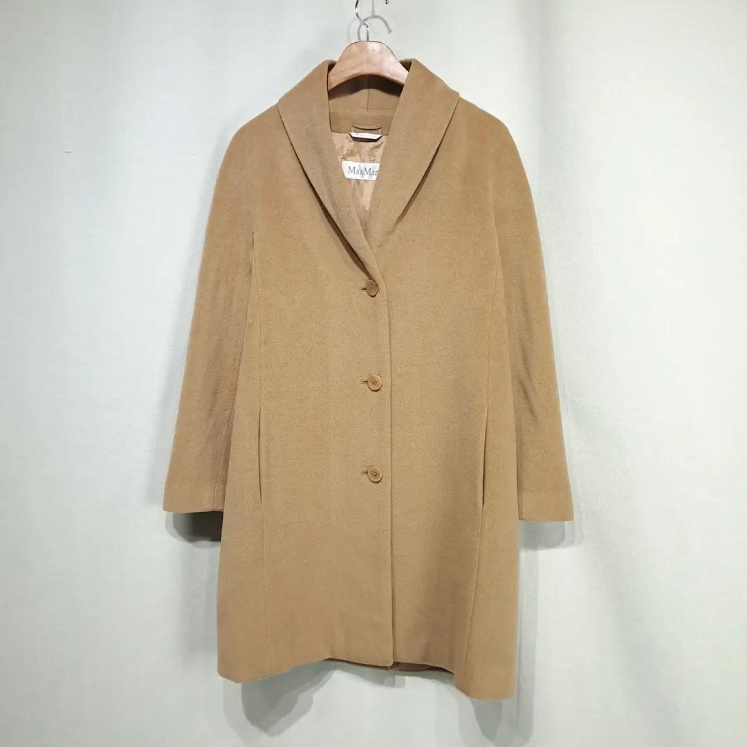 CL281 XL 막스마라 00s 이태리판 울캐시미어 숄칼라 카멜 코트 2
