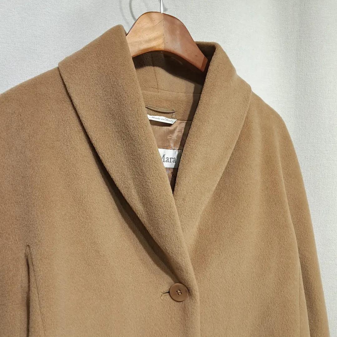 CL281 XL 막스마라 00s 이태리판 울캐시미어 숄칼라 카멜 코트 11