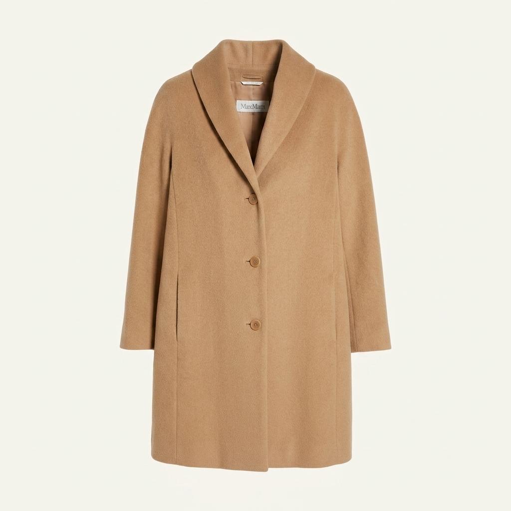 CL281 XL 막스마라 00s 이태리판 울캐시미어 숄칼라 카멜 코트 1