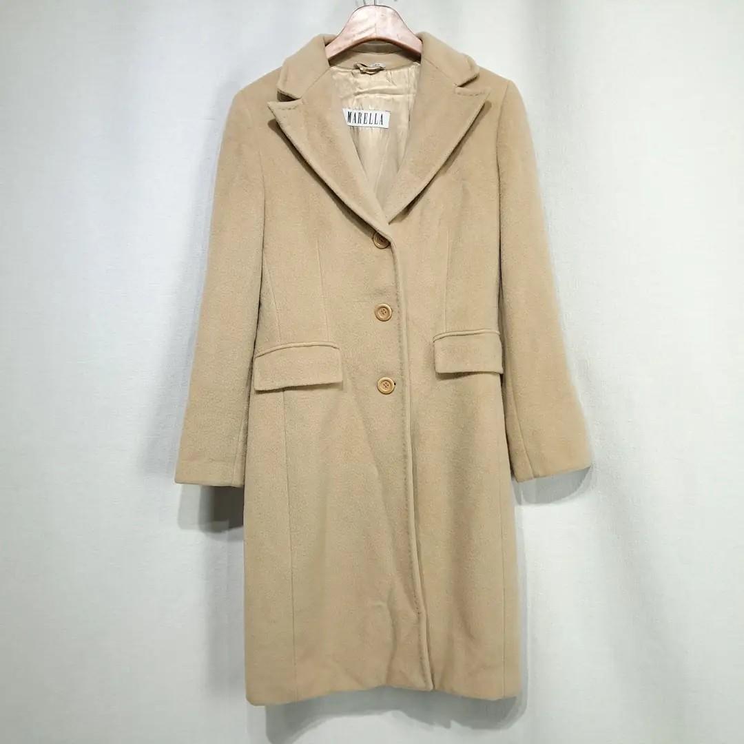 CL283 L 막스마라 마렐라 90s 이태리판 울캐시미어 싱글 카멜 코트 2