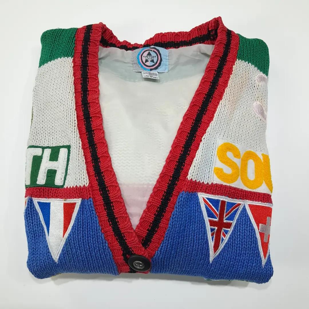 CL271 XL 히스테릭 글래머 80s 한국판 아플리케 니트 가디건 스웨터 9