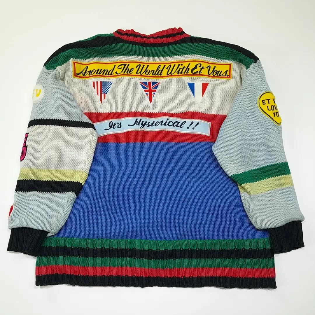 CL271 XL 히스테릭 글래머 80s 한국판 아플리케 니트 가디건 스웨터 8