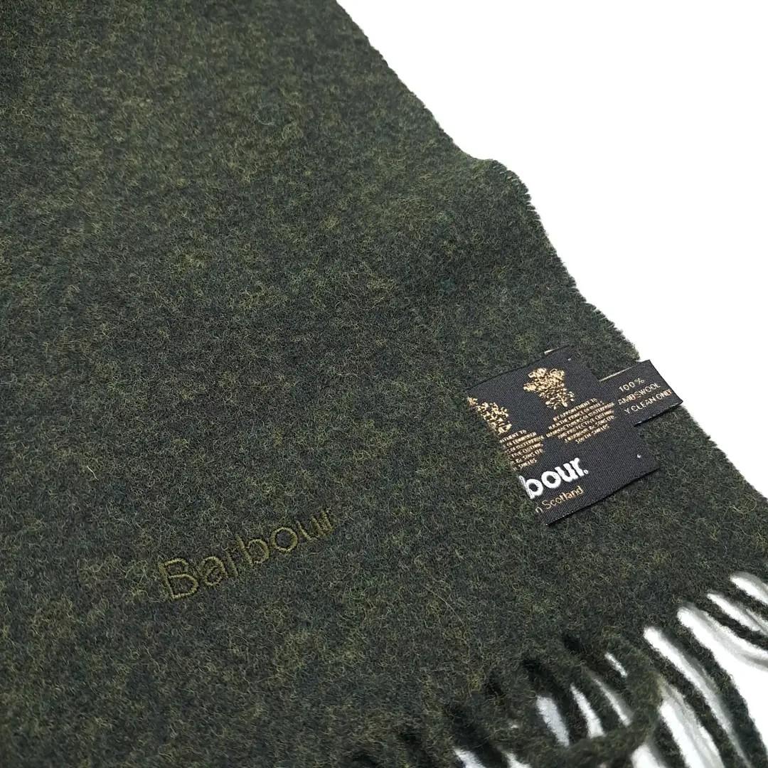 MX473 바버 90s 스코틀랜드판 램스울 올리브 머플러 목도리 7