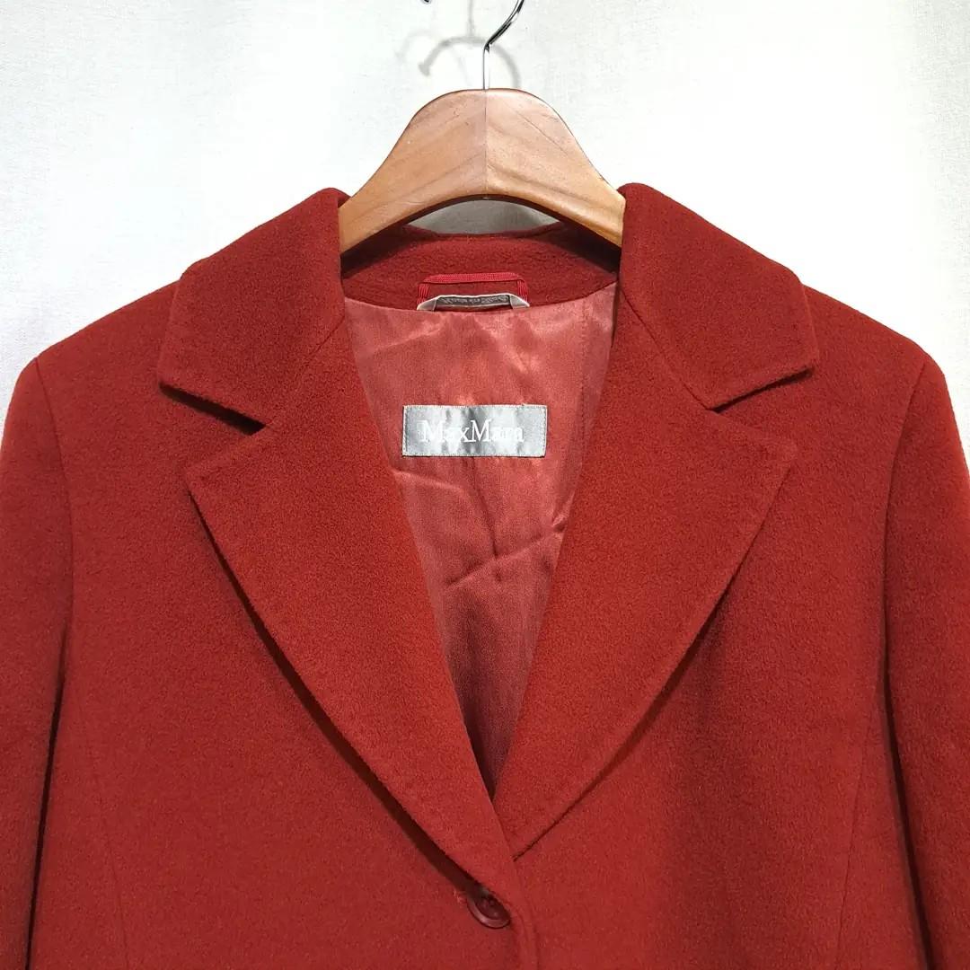 CL229 L 막스마라 90s 이태리판 앙고라울 실버라벨 레드 코트 4