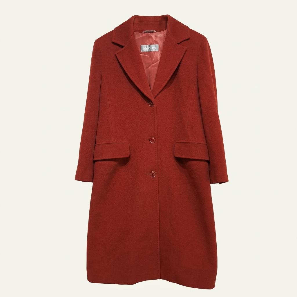 CL229 L 막스마라 90s 이태리판 앙고라울 실버라벨 레드 코트 1