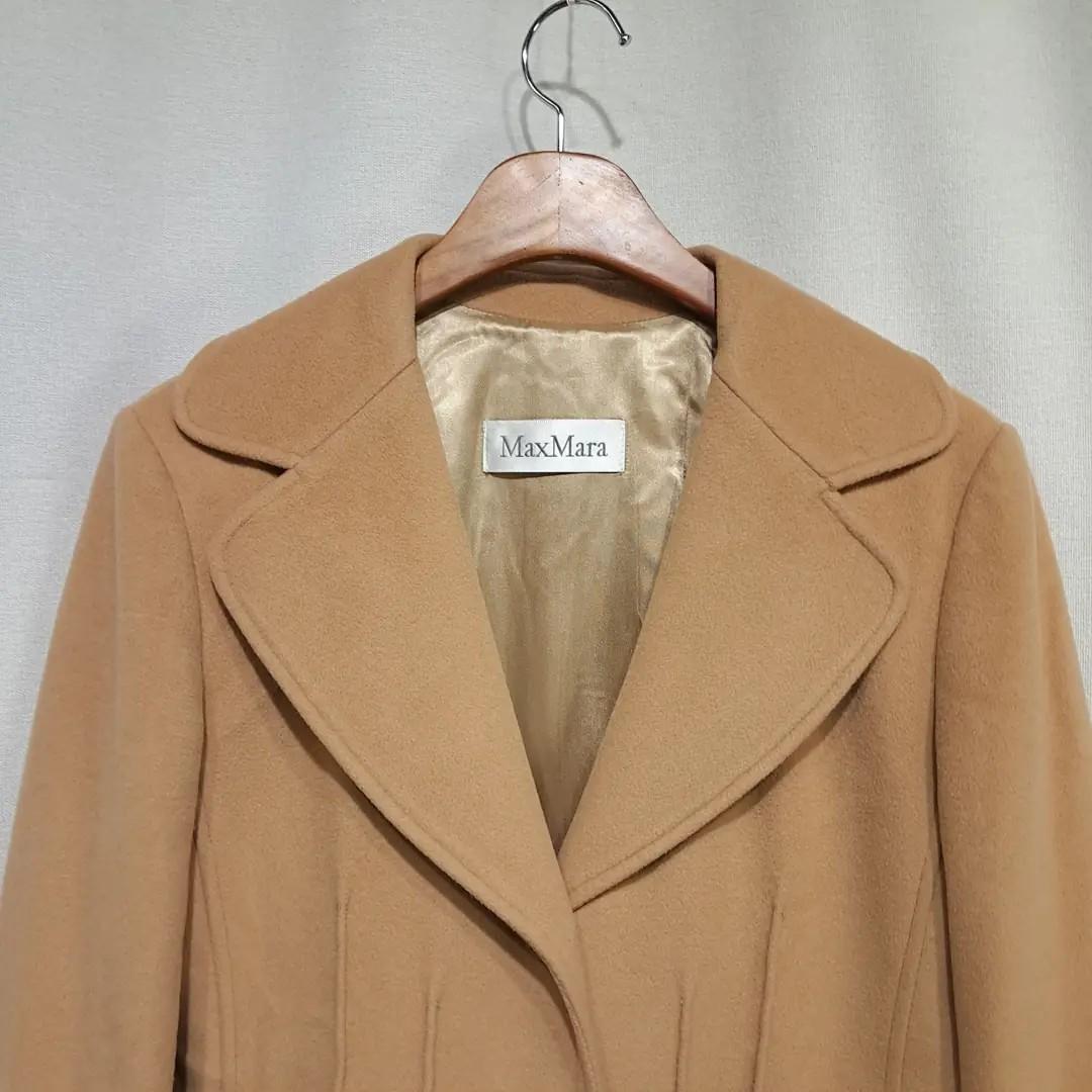 CL224 L 막스마라 90s 앙고라울 카멜 싱글 코트 4