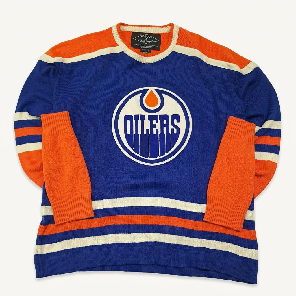 CL213 2XL 리복 90s한국판 NHL 오일러스 블루 하키스웨터 1