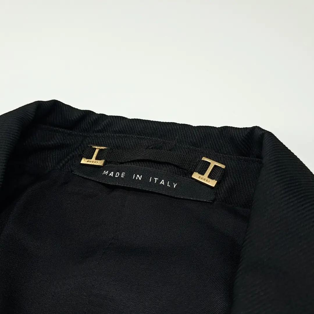 CL169 S 구찌 00s 이태리판 실크코튼 벨티드 블랙 자켓 아우터 4