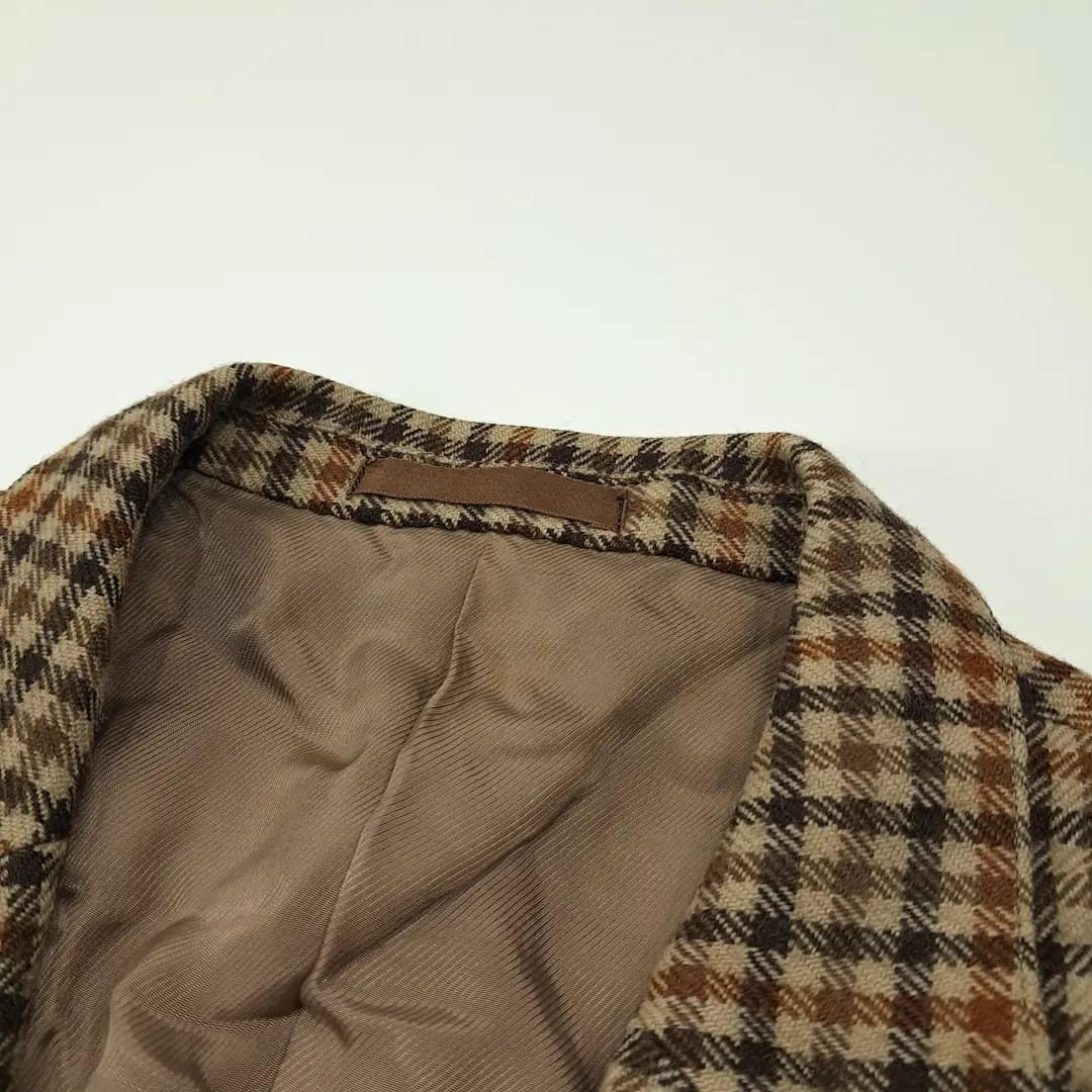 CL164 L 버버리 90s 일본판 울 건클럽체크 브라운 자켓 아우터 4