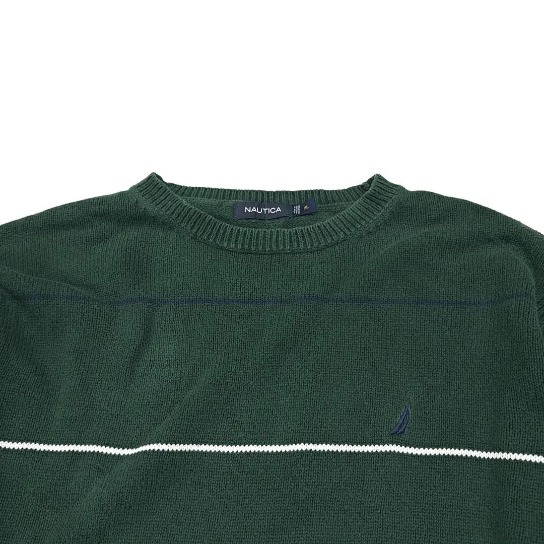 CL134 XL 노티카 90s 코튼 스트라이프 다크그린 니트 스웨터 3