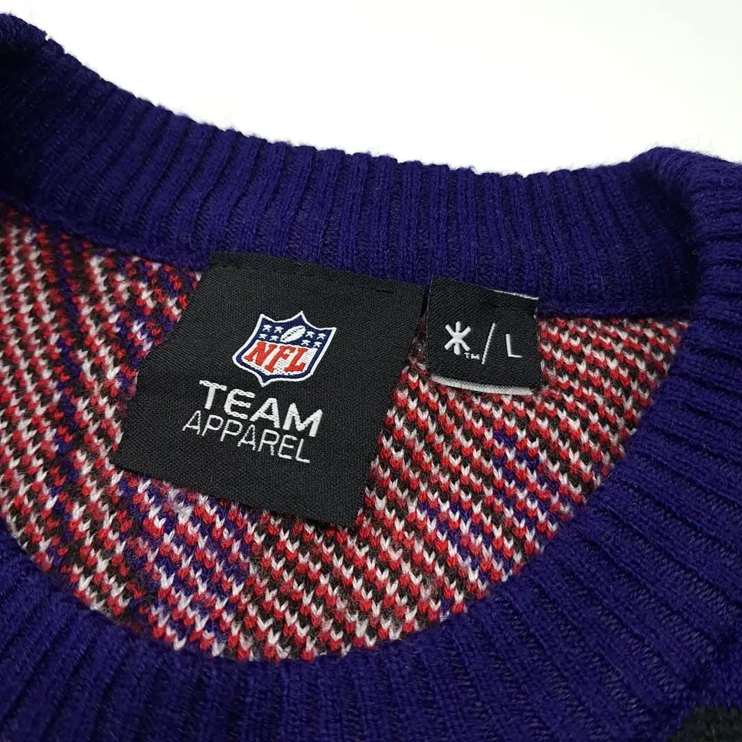 CL113 L NFL 아크릴 자카드 패치워크 퍼플 니트 스웨터 4