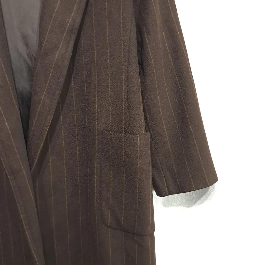 CL003 S/M 막스마라 90s 이태리판 앙고라울 핀스트라이프 브라운 코트 5