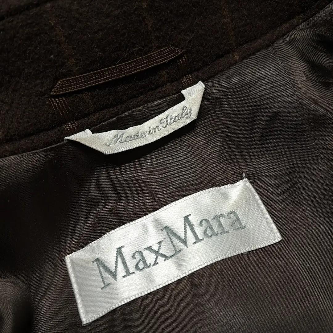 CL003 S/M 막스마라 90s 이태리판 앙고라울 핀스트라이프 브라운 코트 6