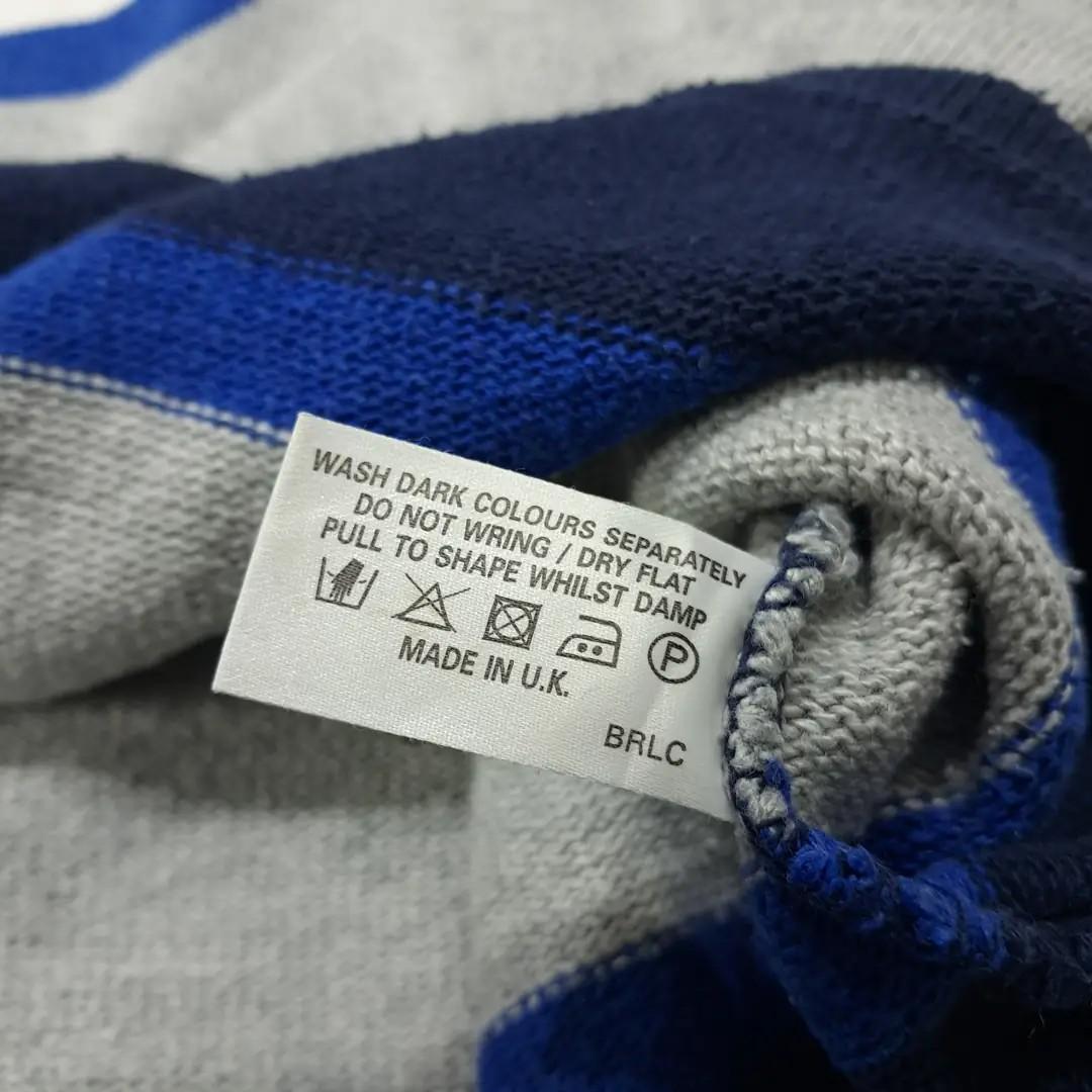 CN991 XL 필라 90s 영국판 코튼아크릴 인타르시아 로고 그레이 니트 스웨터 9