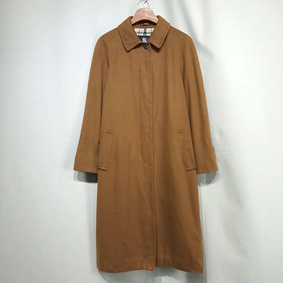 CN985 L 버버리 00s 울 래글런 히든버튼 카멜 코트 2