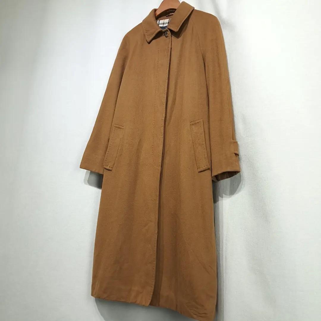 CN985 L 버버리 00s 울 래글런 히든버튼 카멜 코트 3