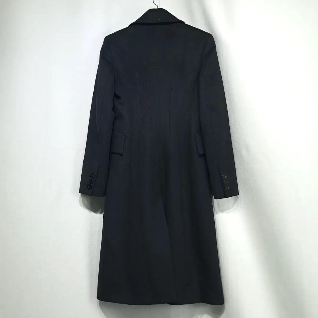 CN988 L 스포츠막스 이태리판 울 가죽배색 블랙 코트 3