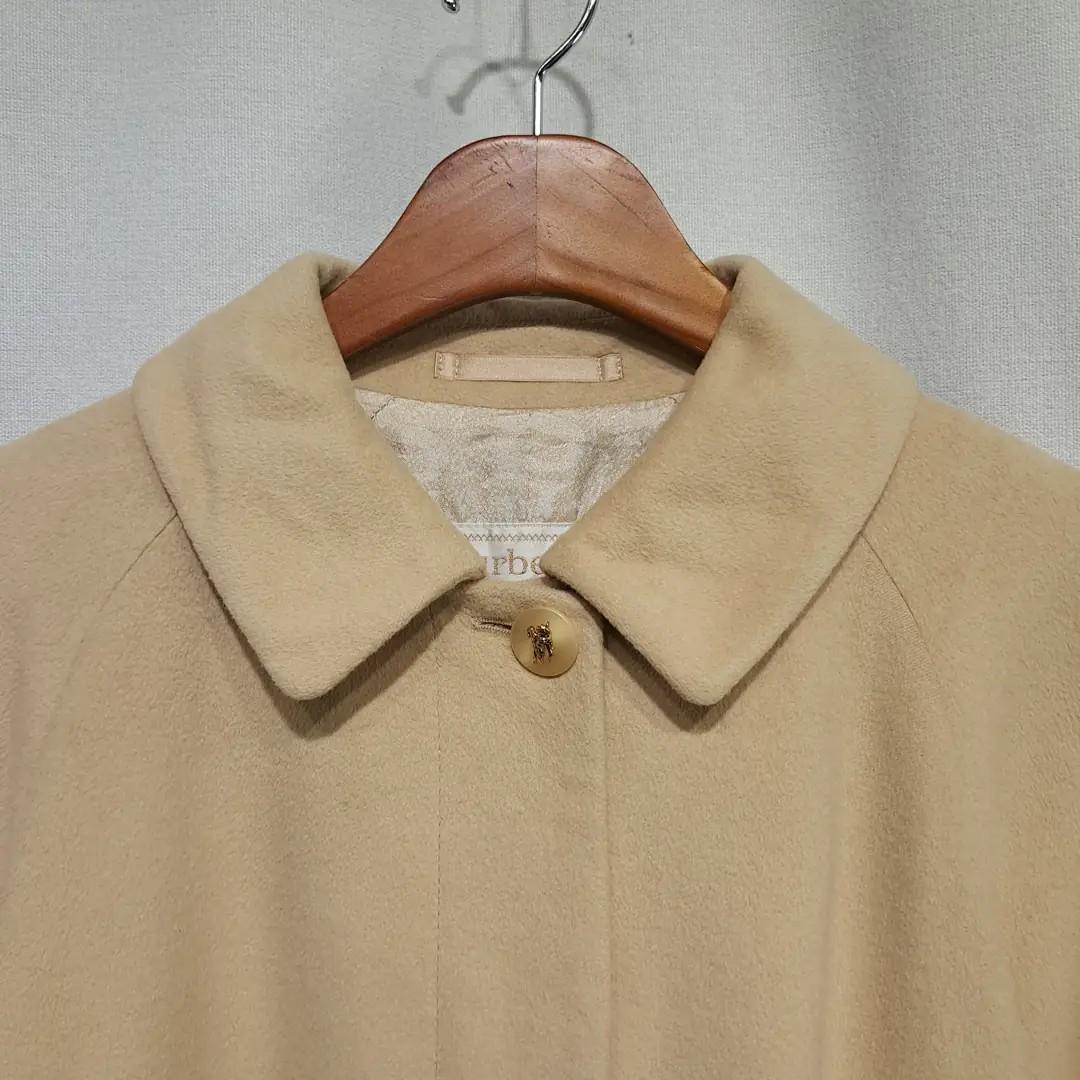 CN984 L 버버리 90s 일본판 앙고라울 발마칸 베이지 코트 4