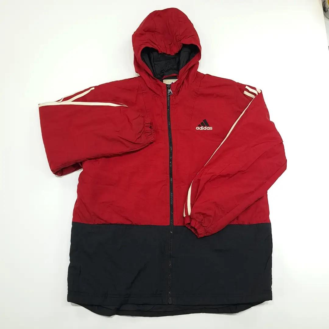 CN893 L 아디다스 90s 나일론 퀼팅안감 후드 레드블랙 자켓 아우터 4