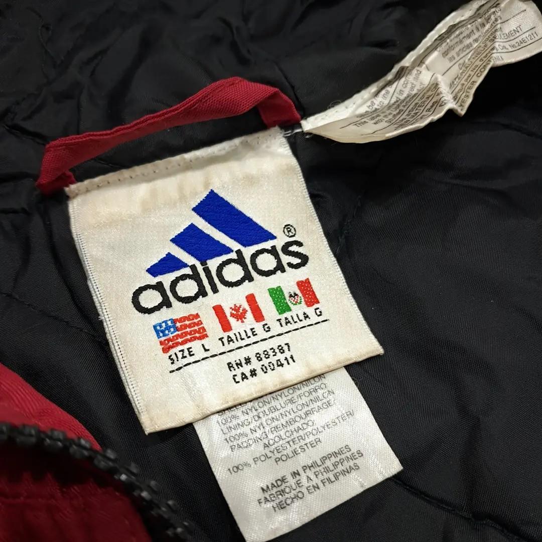 CN893 L 아디다스 90s 나일론 퀼팅안감 후드 레드블랙 자켓 아우터 7