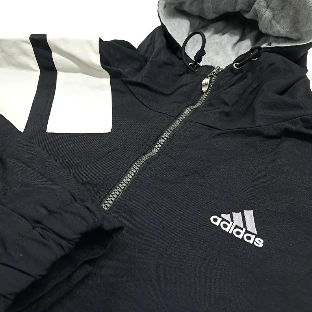 CN882 L 아디다스 90s 나일론 삼선 하프집업 블랙 자켓 아우터 7