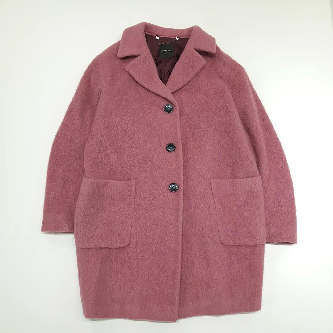 CN800 L 막스마라 일본판 울알파카 싱글 핑크 코트 2