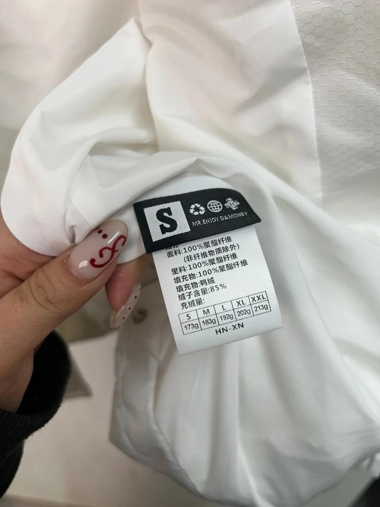 스몰 미사용 MEDM 로고 후드 퍼 숏 패딩 화이트 9