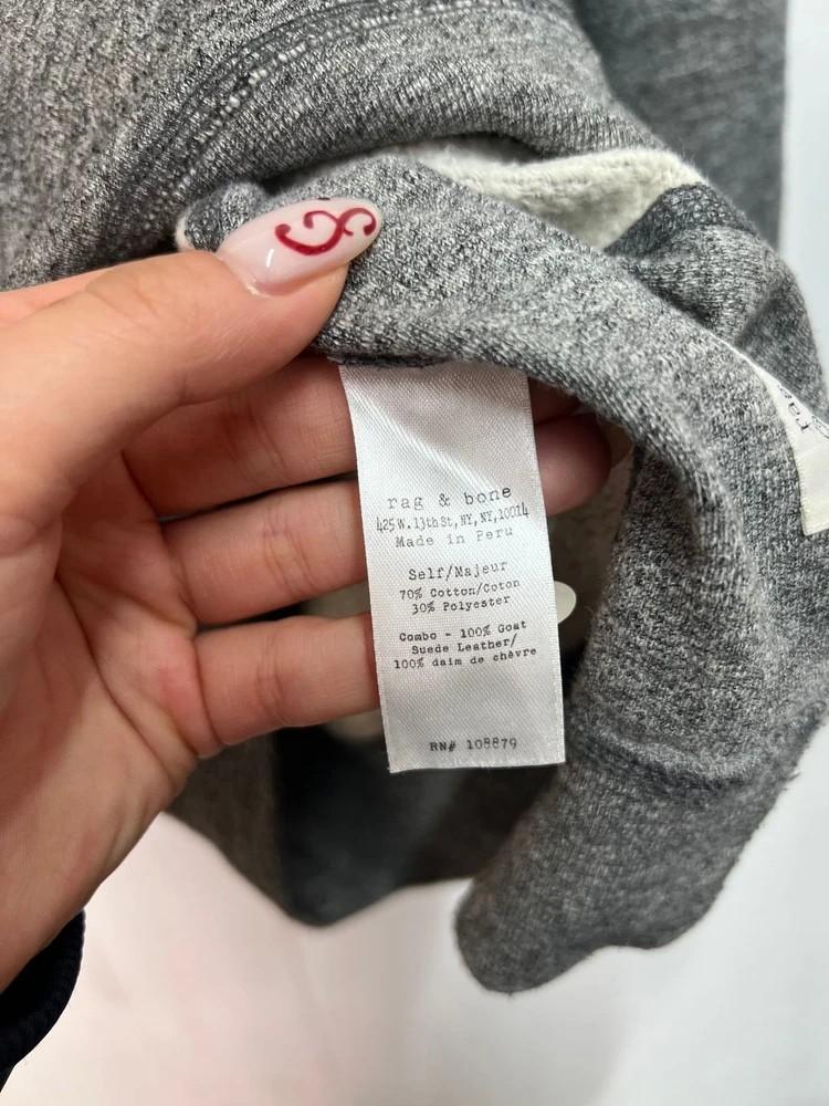 스몰 Rag & Bone 래글런 크루넥 맨투맨 티셔츠 그레이 9