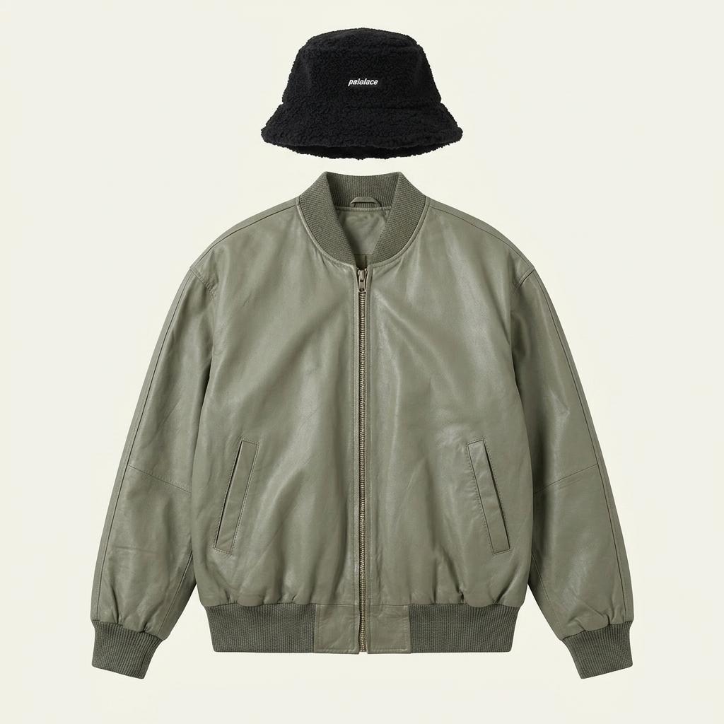 라지 LEATHERWEAR 빈티지 레더 재킷 1