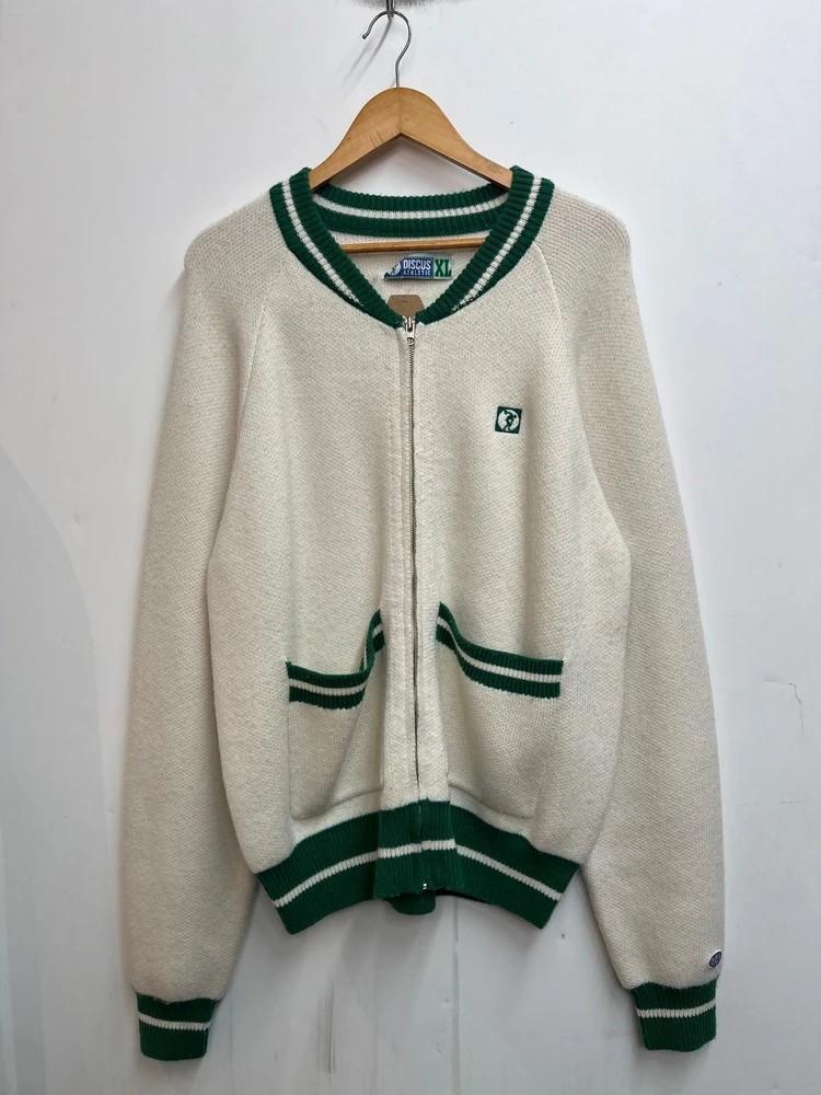 XL 디스커스 애슬레틱 울 블렌드 로고 카디건 가디건 아이보리 4