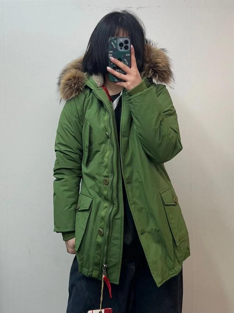 스몰 새상품 프리덤데이 퍼 후드 패딩 파카 그린 2