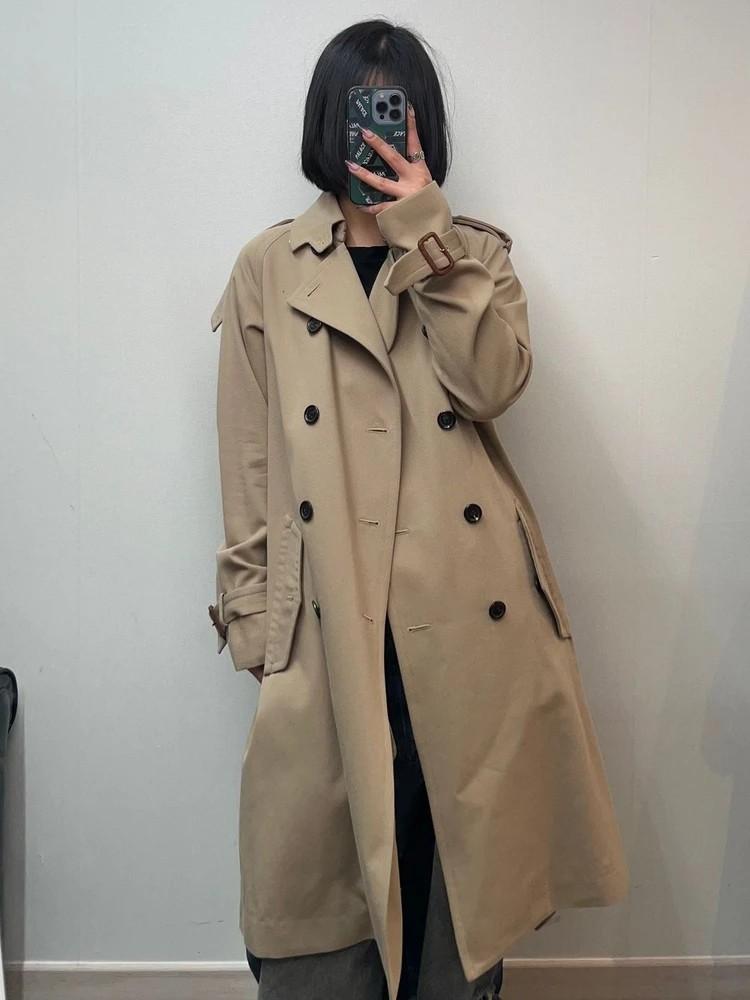 미사용 XS 노앙 롱 트렌치 코트 베이지 2