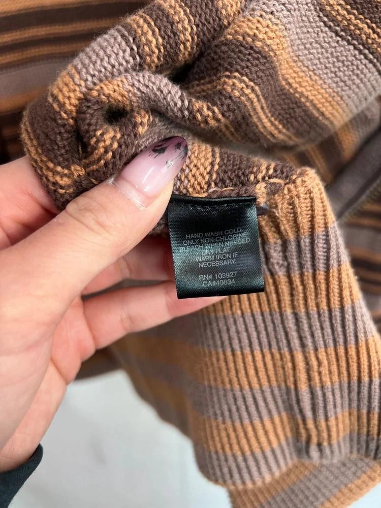 라지 Marc Jacobs 니트 스트라이프 후디 집업 자켓 브라운 11