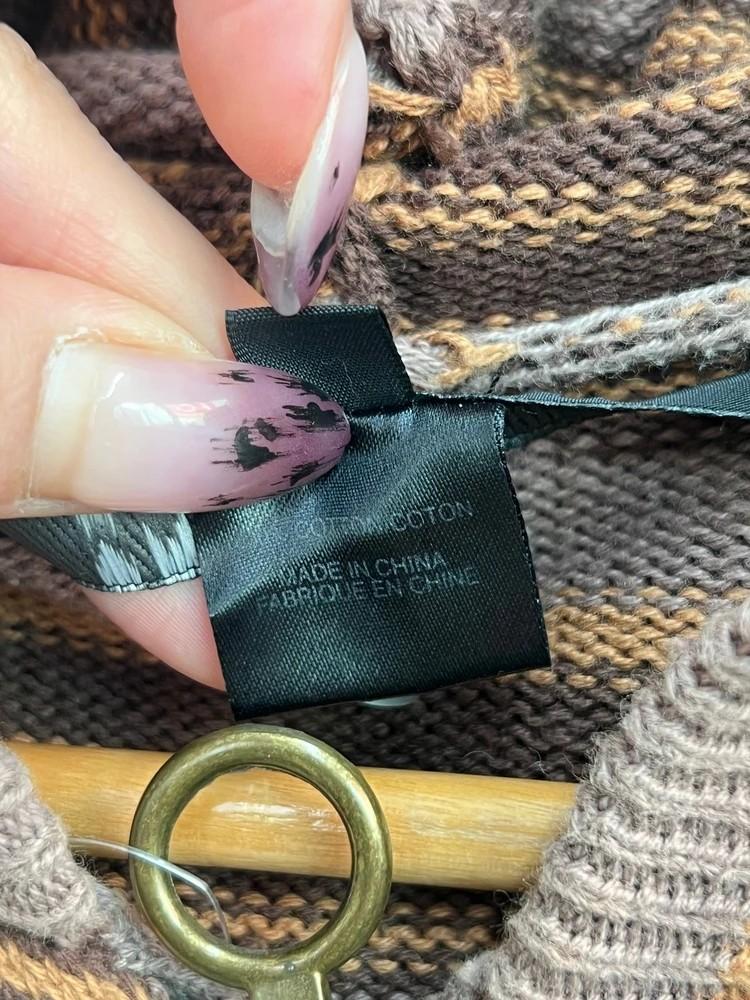 라지 Marc Jacobs 니트 스트라이프 후디 집업 자켓 브라운 9