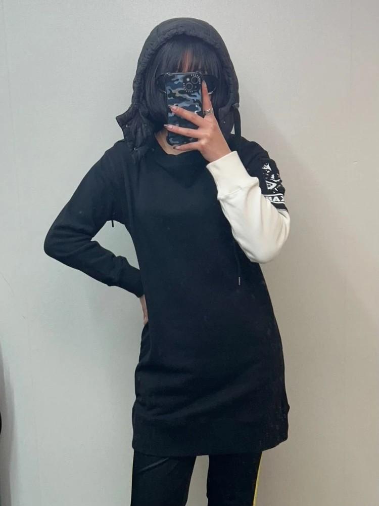 XS 오니츠카타이거 x 안드레아 폼필리오 후드 미디 맨투맨 원피스 2