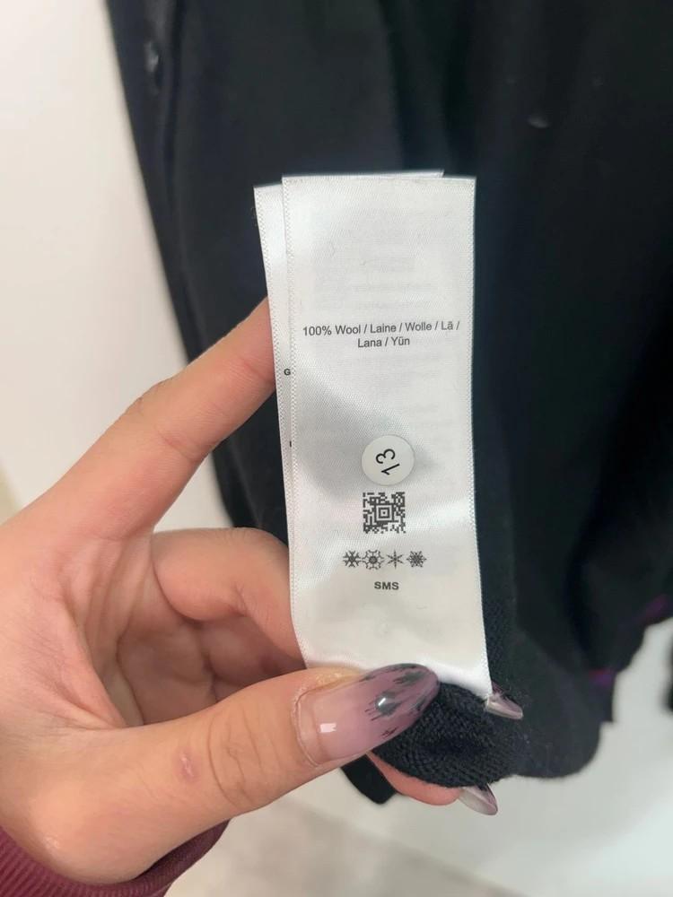 미디움 프레드 페리 메리노 울 브이넥 가디건 블랙 10