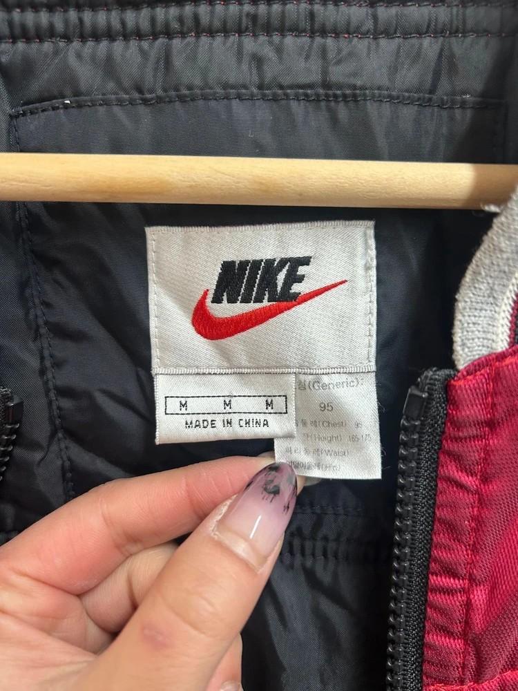 미디움 나이키 90s 빈티지 유광 나일론 경량 패딩 조끼 버건디 7