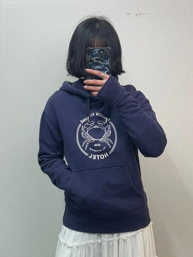 XS 메종키츠네 호텔 컬렉션 후드 네이비 2