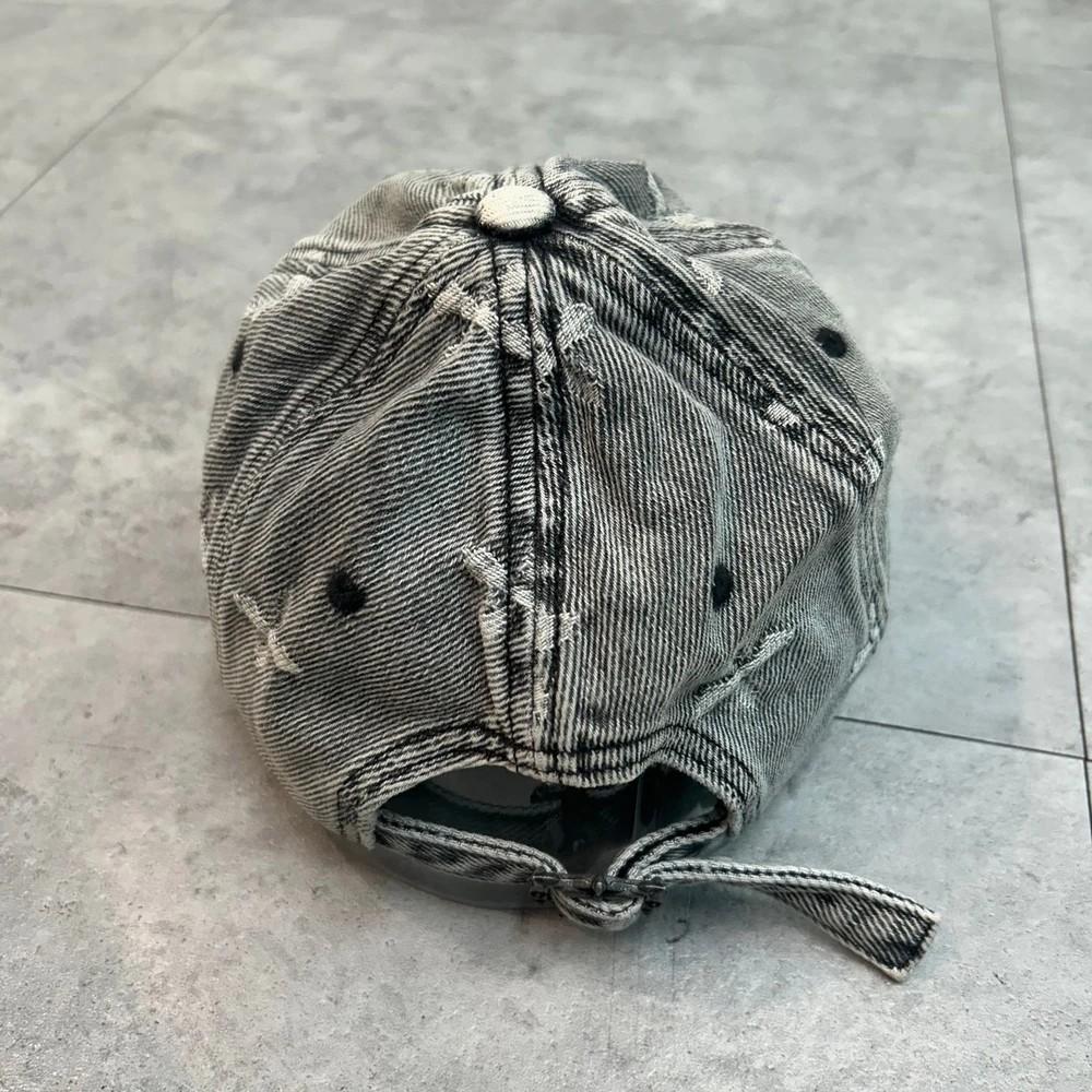 새상품 프리 SMFK 디스트레스드 데님 볼캡 그레이 5