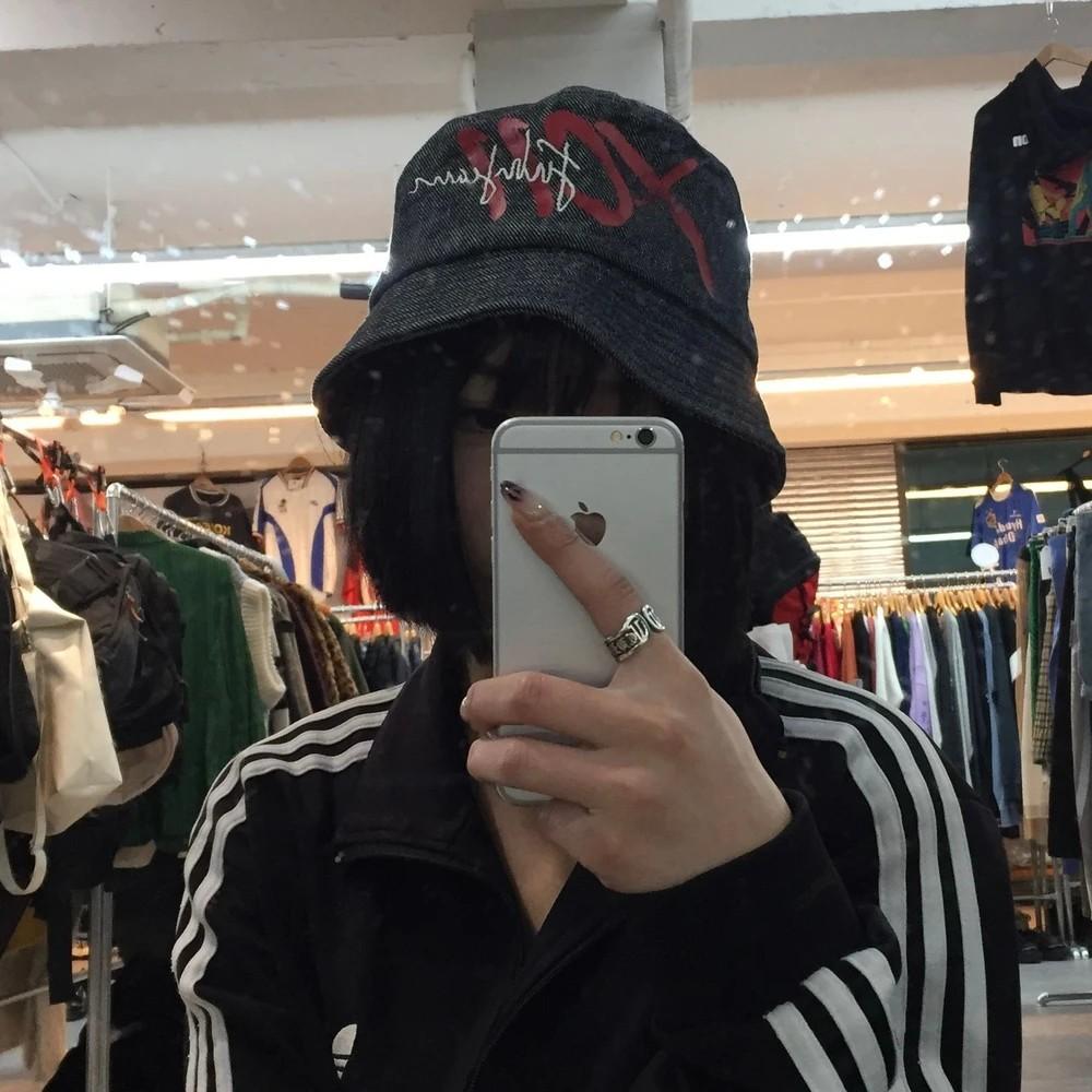FUBU빈티지 Y2K 후부 흑청 데님 버킷햇 2