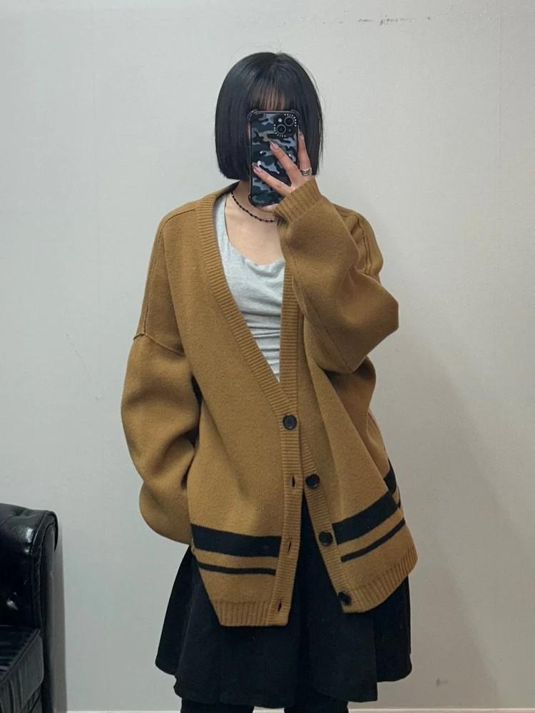 미디움 인사일런스 오버사이징 울 가디건 브라운 2
