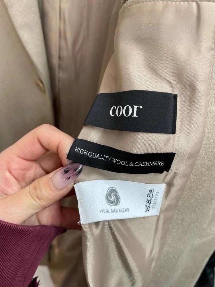 미디움 coor 울 캐시미어 롱코트 베이지 9