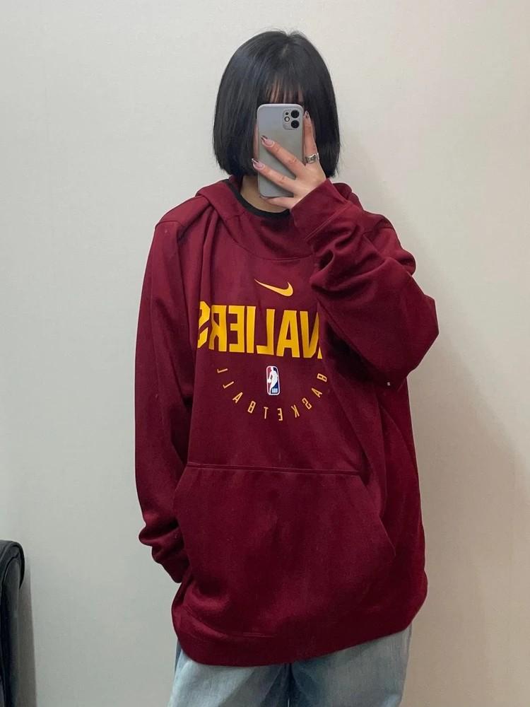 3XL 나이키 클리블랜드 카발리어스 드라이핏 웜업 후디 버건디 2