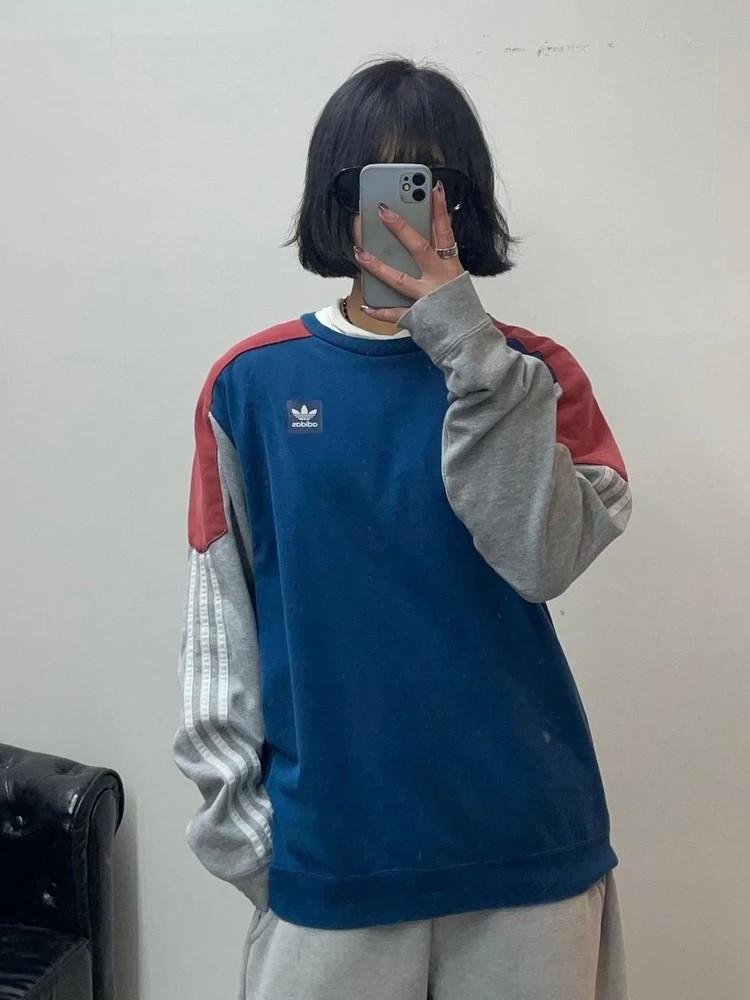 105 아디다스 오리지널스 오버핏 불꽃로고 맨투맨티셔츠 남자 2