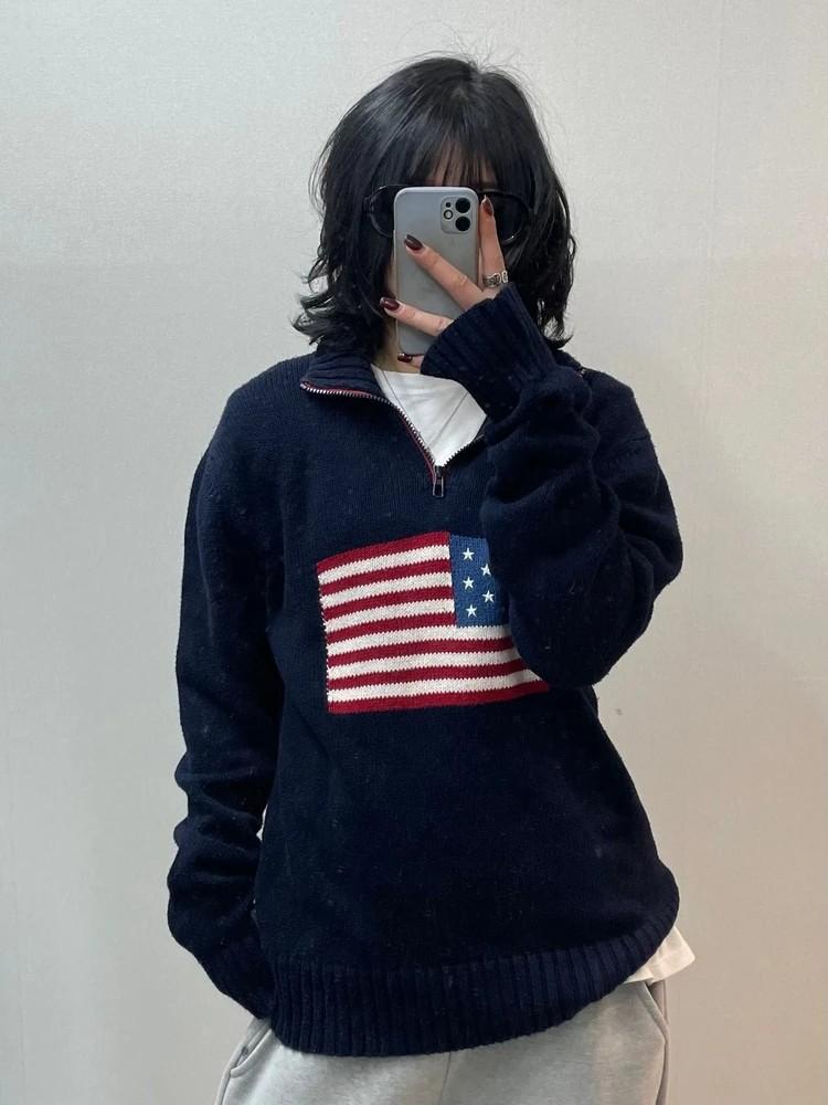 폴로 랄프로렌 네이비 성조기 반집업 스웨터 니트 2