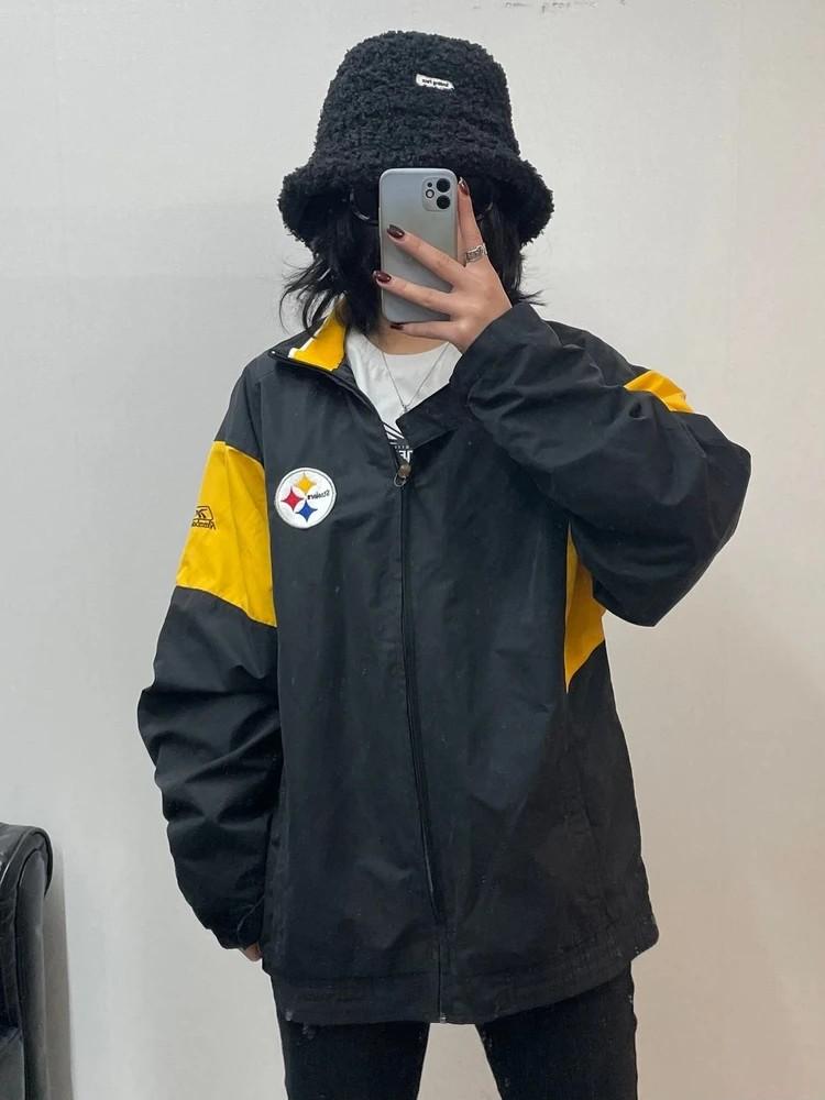 XL NFL 리복 피츠버그 스틸러스 바람막이 자켓 블랙 2