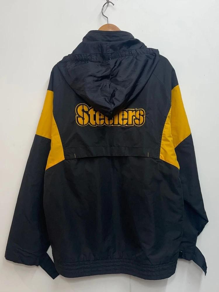 XL NFL 리복 피츠버그 스틸러스 바람막이 자켓 블랙 10
