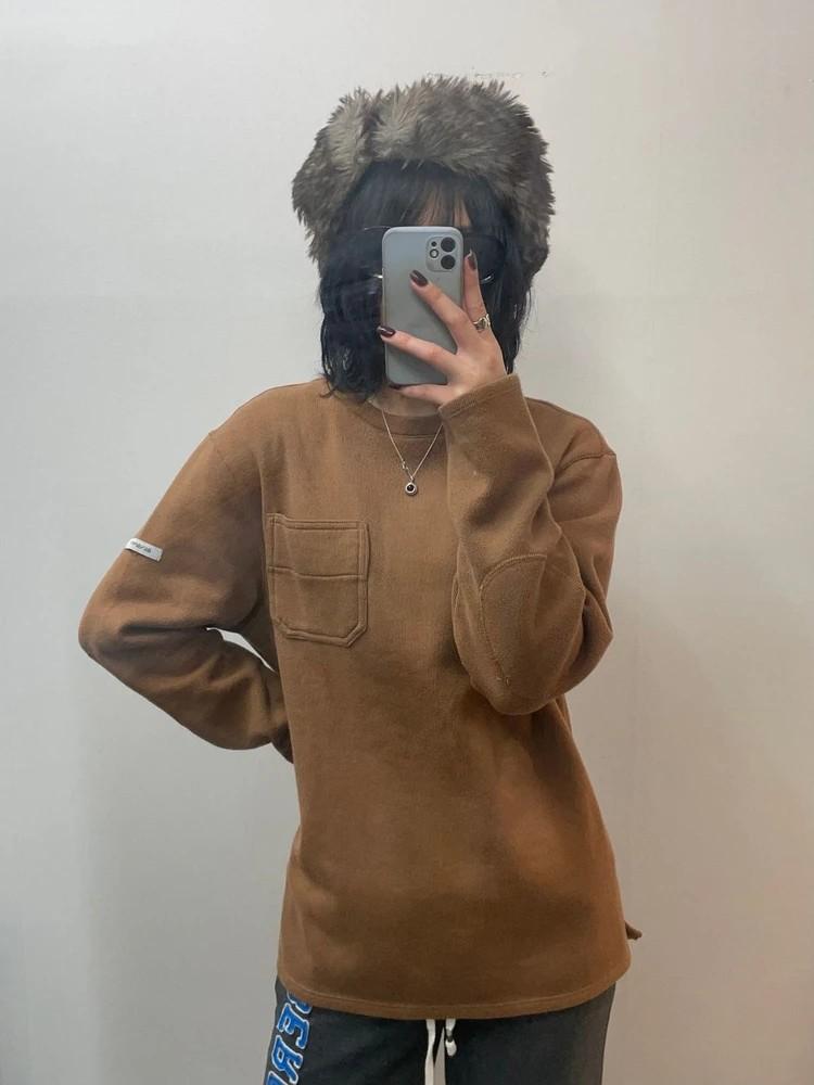 라지 벤시몽 긴팔 티셔츠 브라운 2