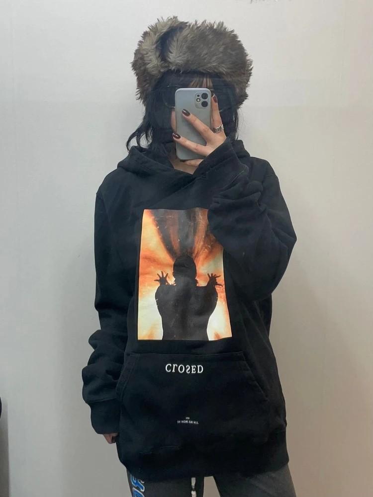 라지 이놈어닛 남성 클로즈 프린팅 후드 티셔츠 2