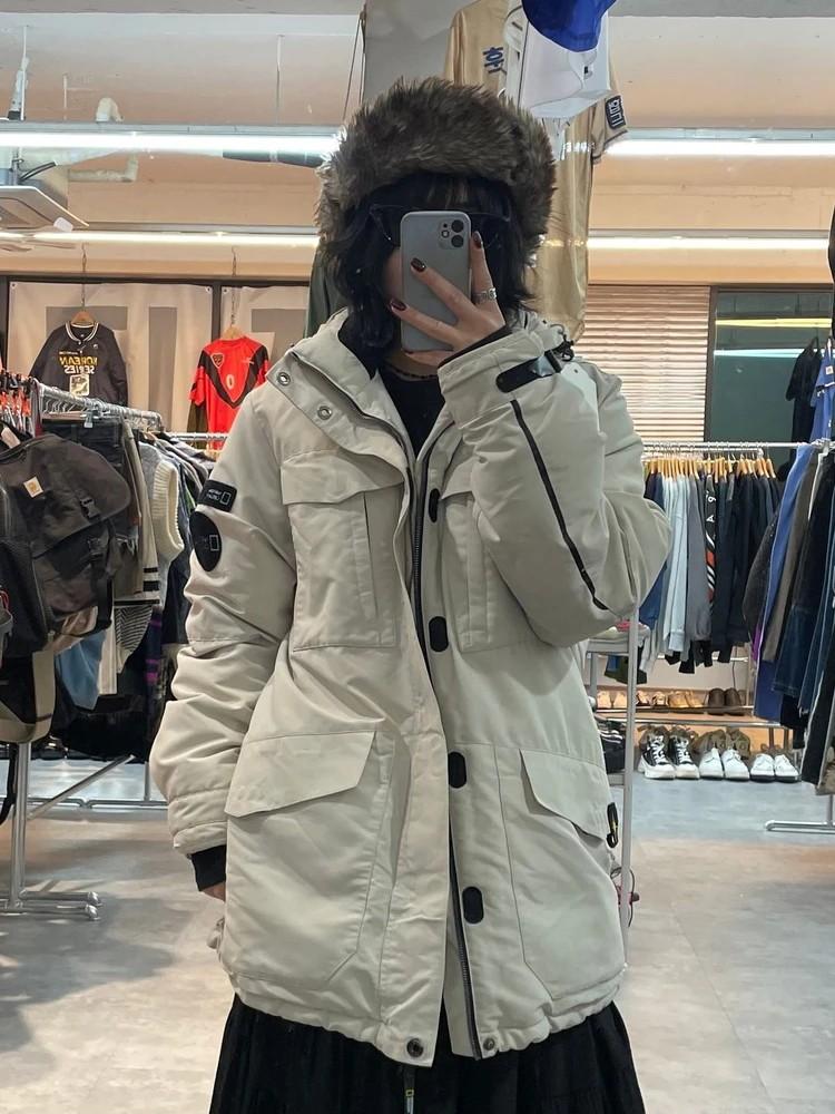 라지 내셔널지오그래픽 유틸리티 자켓 다운 패딩 아이보리 2